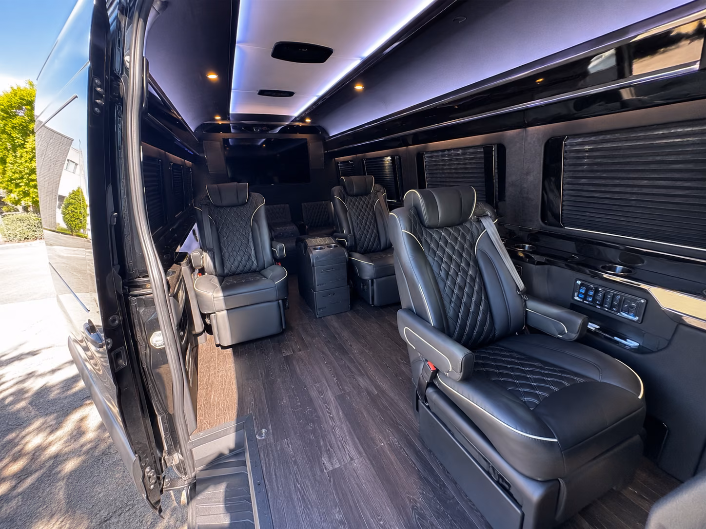 shift change sprinter van transportation for any hour operations in pasadena